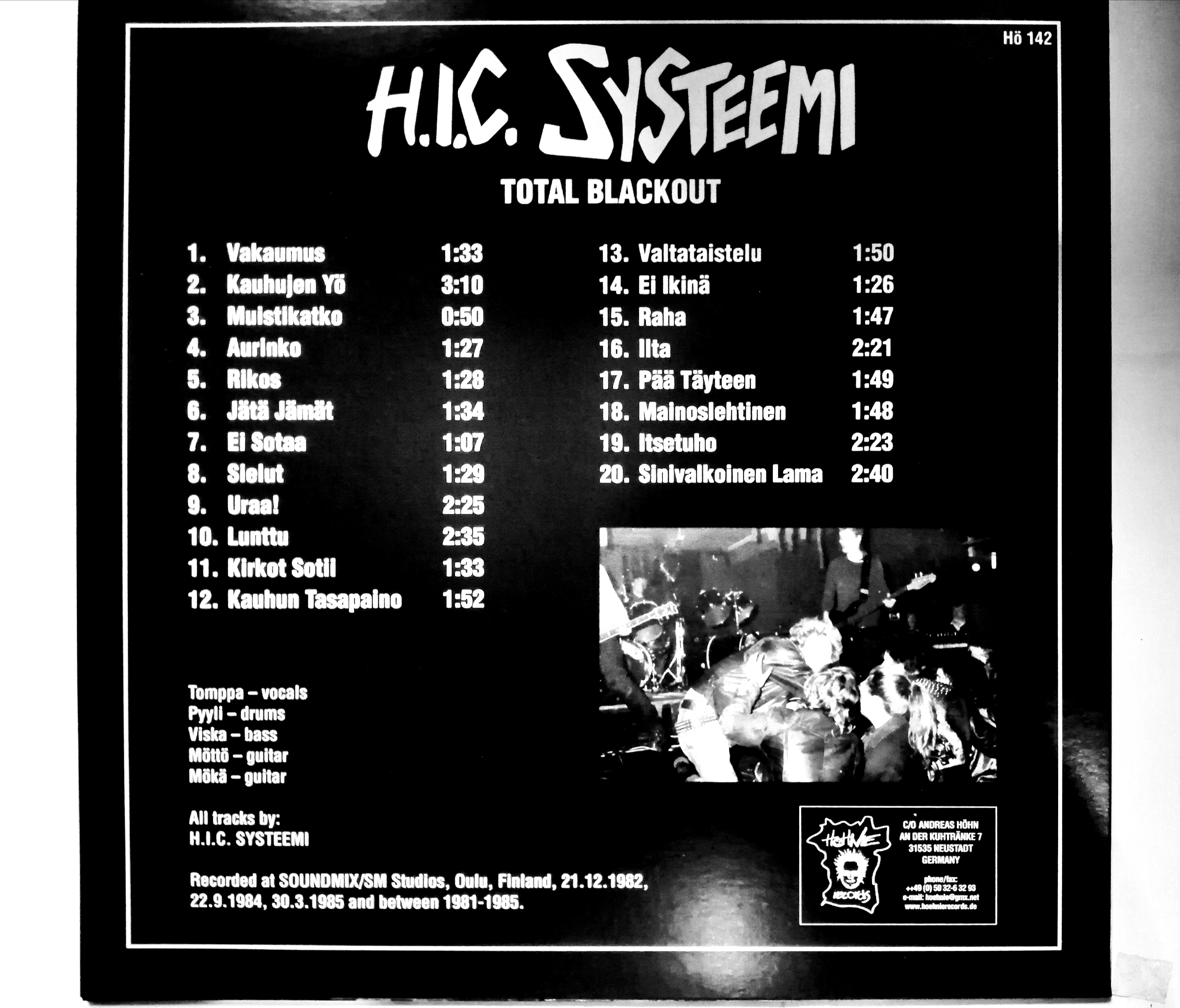 H.I.C. Systeemi - Total Blackout LP